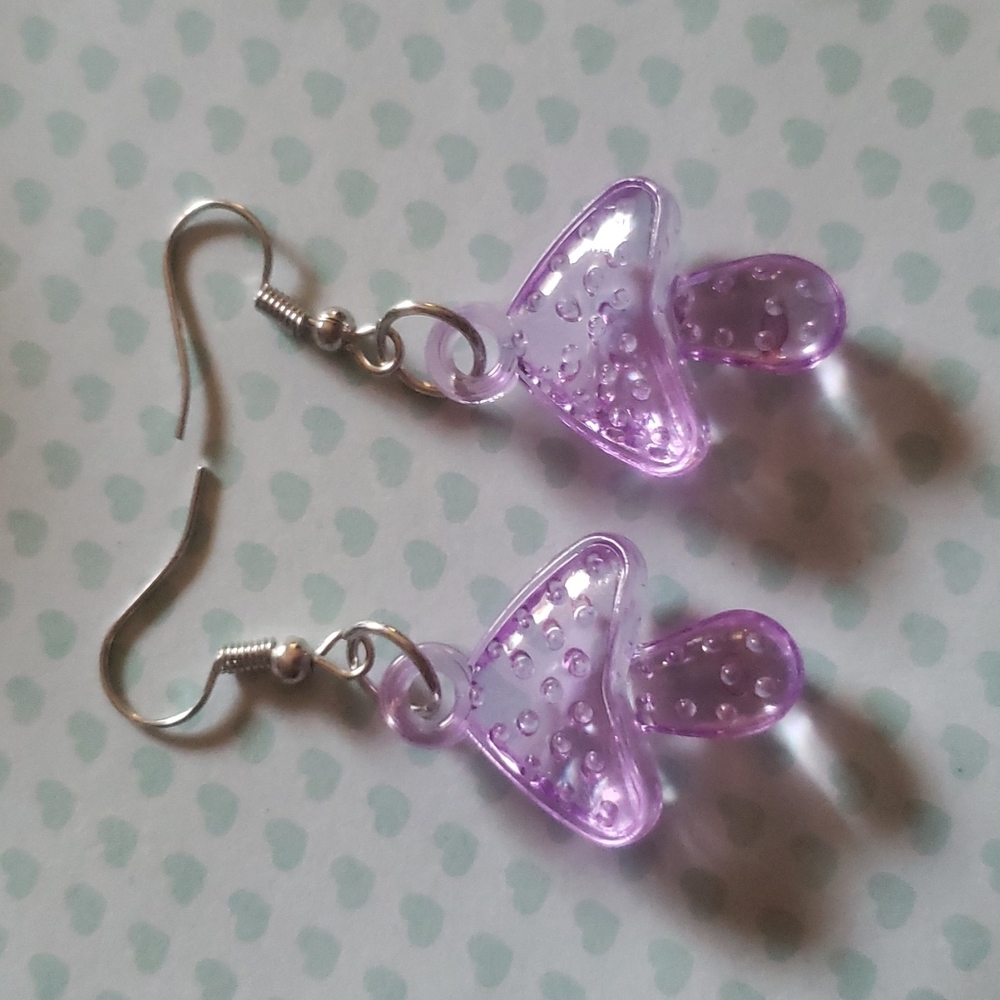 purple mushroom earrings